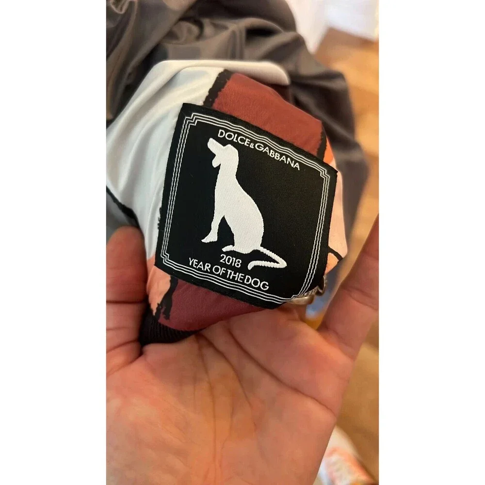 Dolce & Gabbana Men's K-way Dog Patch Jacket Ribbed Zip-Up Printed NEW  XL - Picture 11 of 12